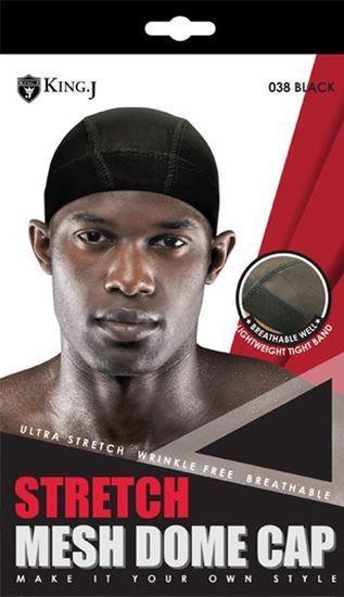 King J Stretch Mesh Dome Cap 038Black - Beauty Bar & Supply