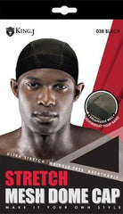 King J Stretch Mesh Dome Cap 038Black - Beauty Bar & Supply