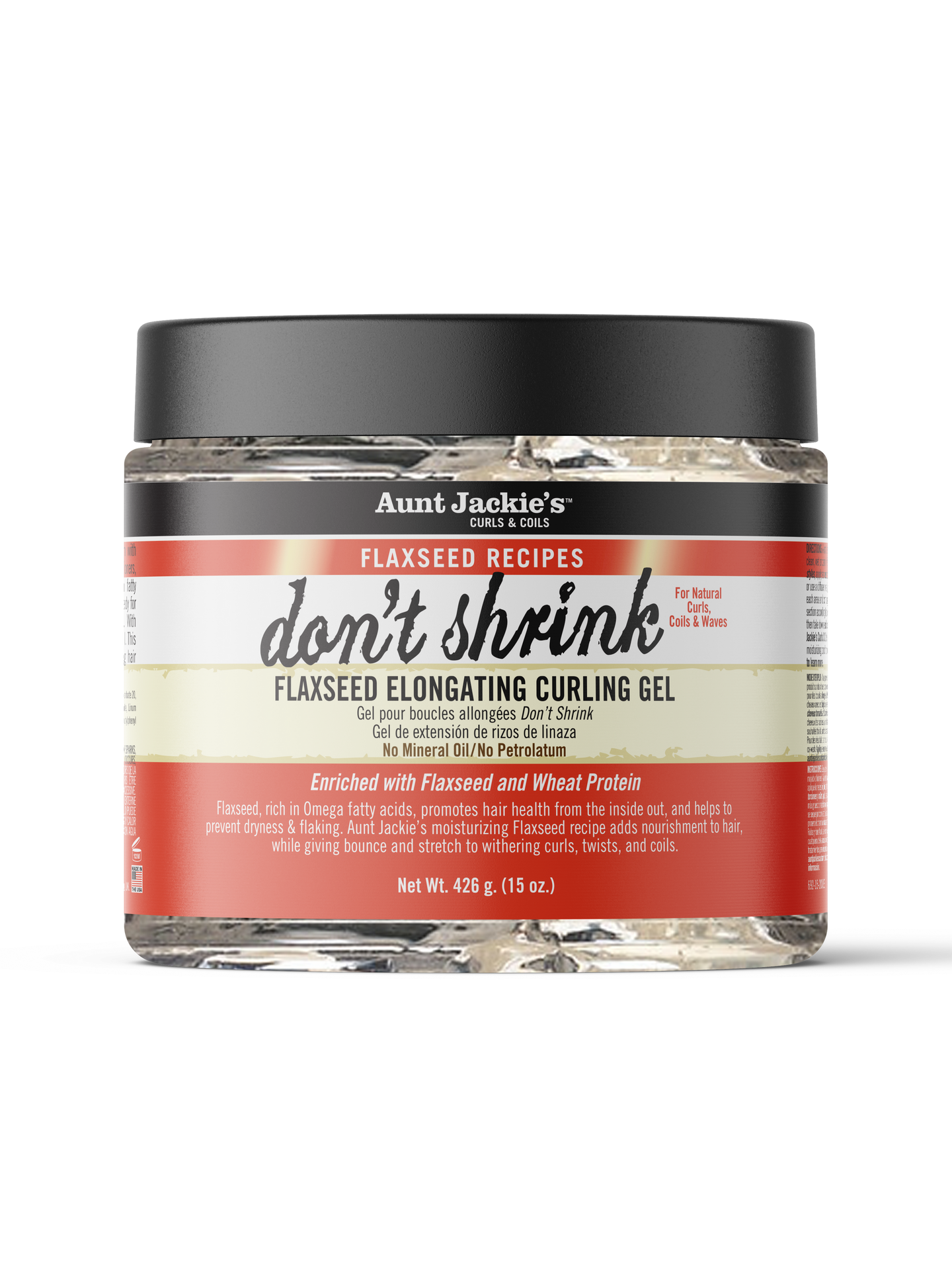Aunt Jackie's Curls & Coils Don't Shrink Flaxseed Elongating Curling Gel - Beauty Bar & Supply