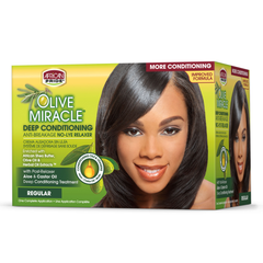 Africa Pride Olive Miracle Deep Conditioning No-Lye Regular Relaxer Beauty Bar & Supply