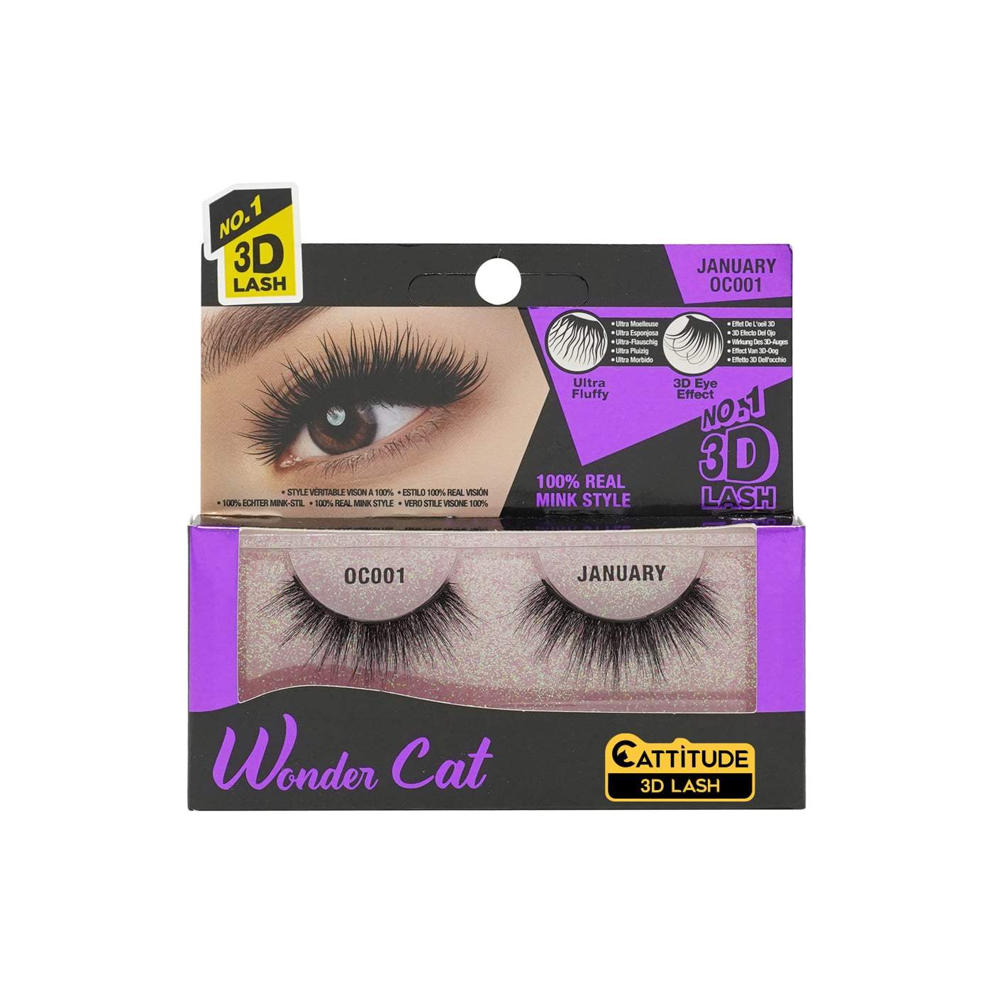Ebin New York Wonder Cat 3D Faux Mink Eye Lashes-January - Beauty Bar & Supply