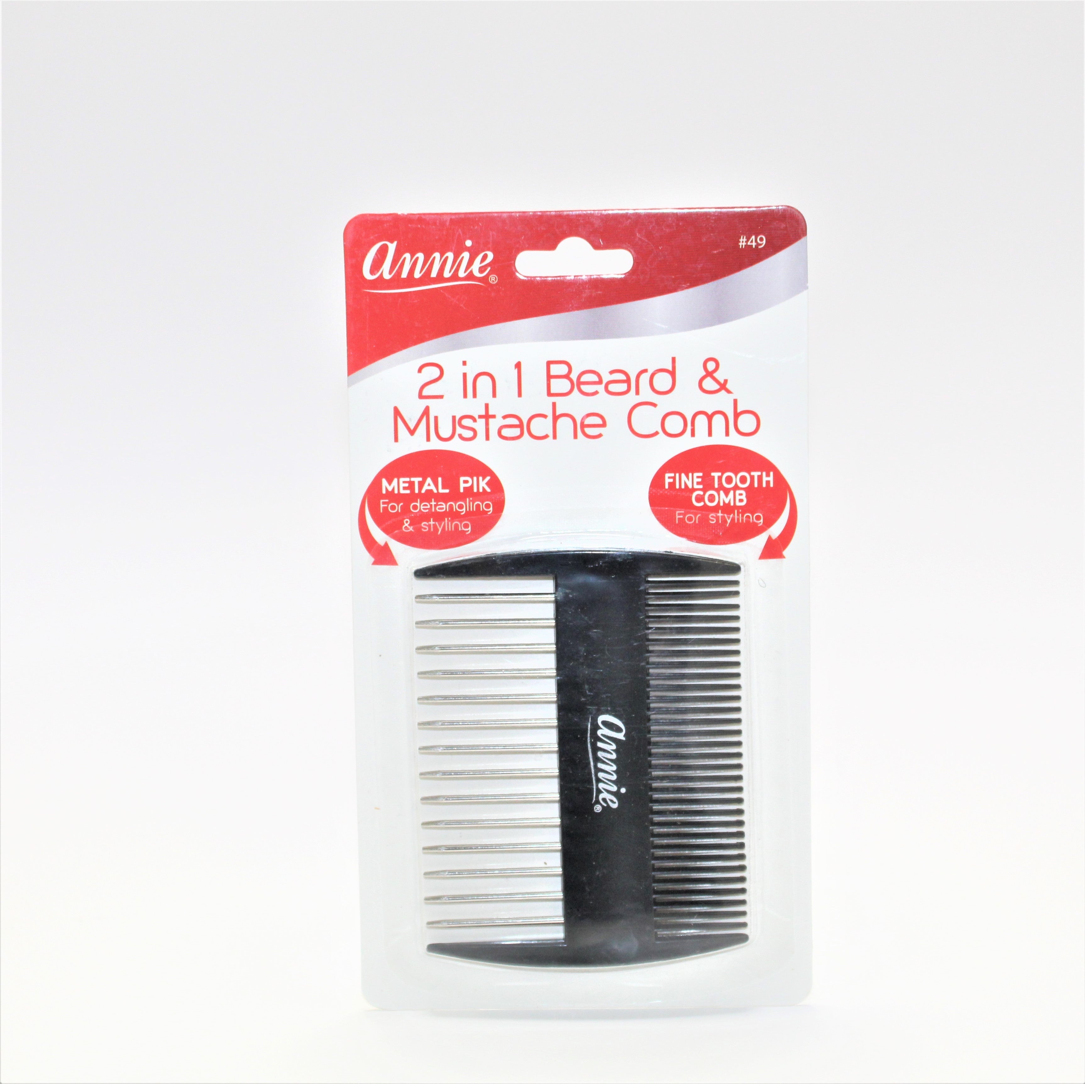 Annie 2 in 1 Beard & Mustache Comb #49 - Beauty Bar & Supply