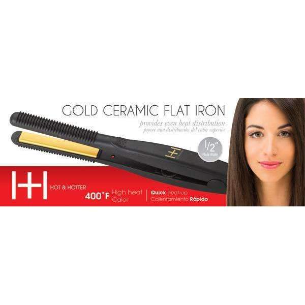 Annie Gold Ceramic Flat Iron 1/2" #5872 - Beauty Bar & Supply
