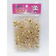 Bello Collection Jumbo Hair Beads-Clear/Gold #39900G - Beauty Bar & Supply