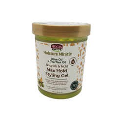 African Pride Moisture Miracle Olive Oil &amp; Tea Tree Max Hold Styling Gel - Beauty Bar & Supply