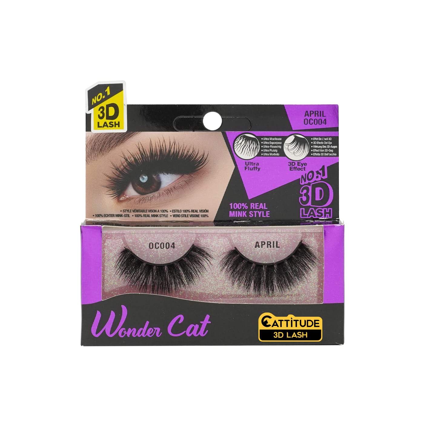 Ebin New York Wonder Cat 3D Faux Mink Eye Lashes-April - Beauty Bar & Supply