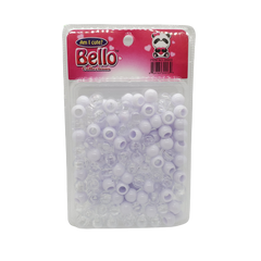 Bello Collections Hair Beads-White/Clear #39903