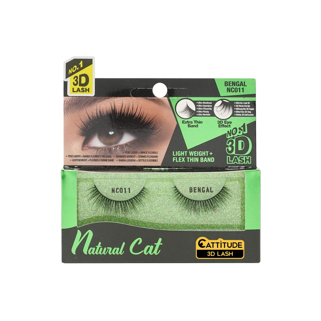 Ebin New York Natural Cat 3D Eye Lashes-Bengal - Beauty Bar & Supply