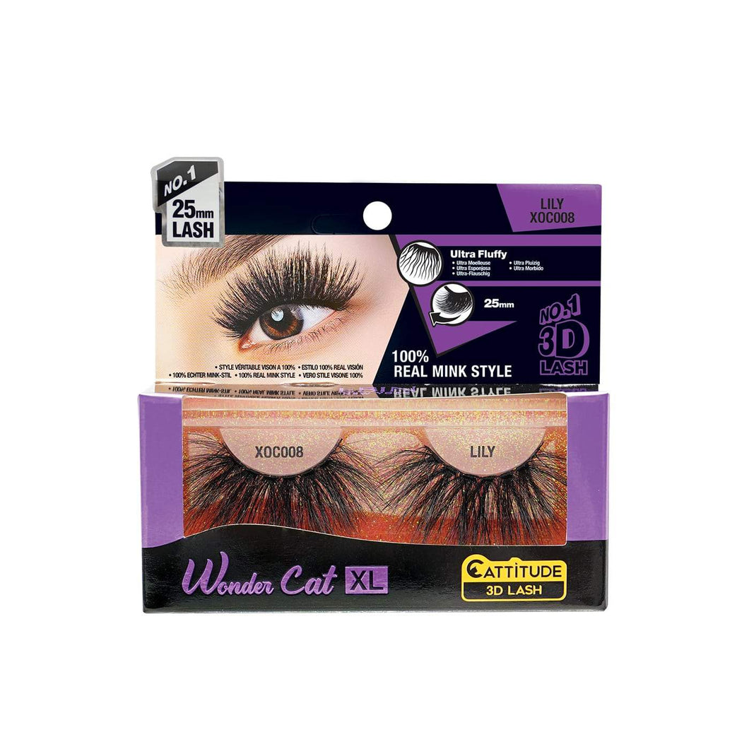 Ebin New York Wonder Cat XL 25MM 3D Faux Mink Eye Lashes-Lily - Beauty Bar & Supply