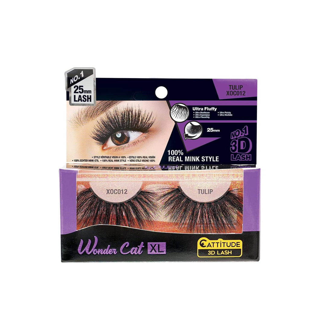 Ebin New York Wonder Cat XL 25MM 3D Faux Mink Eye Lashes-Tulip - Beauty Bar & Supply