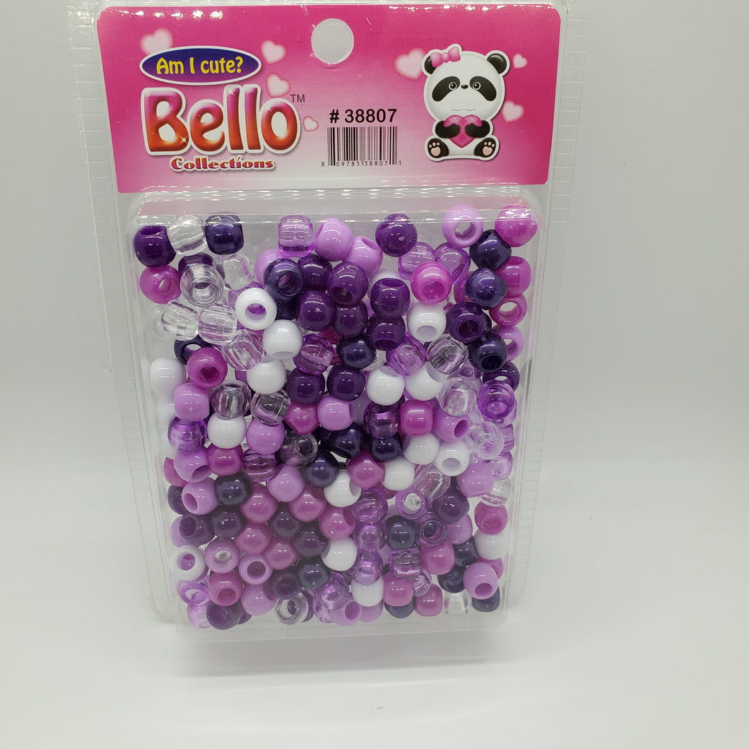 Bello Collection Beads Clear/White/Purple #38807 - Beauty Bar & Supply