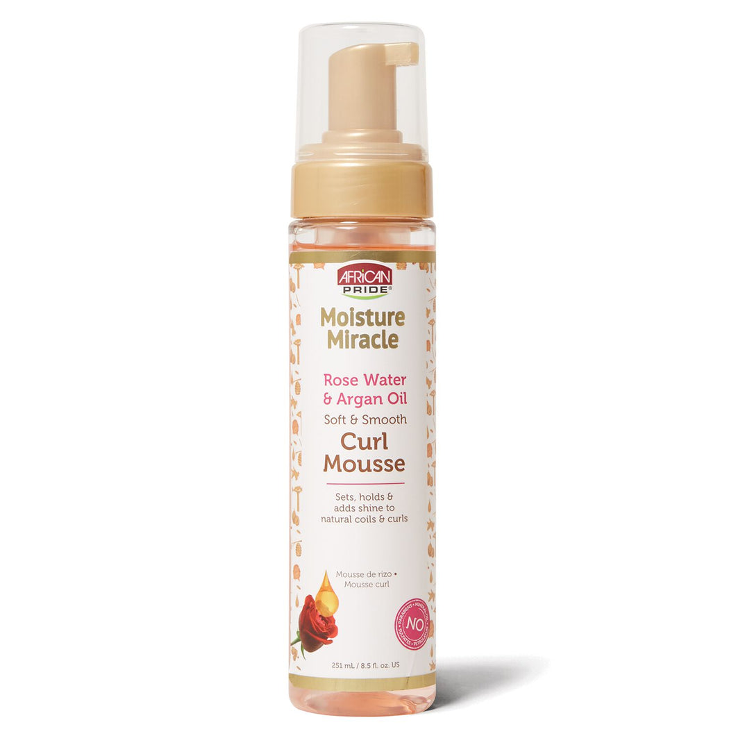 African Pride Moisture Miracle Rose Water & Argan Oil Curl Mousse - Beauty Bar & Supply